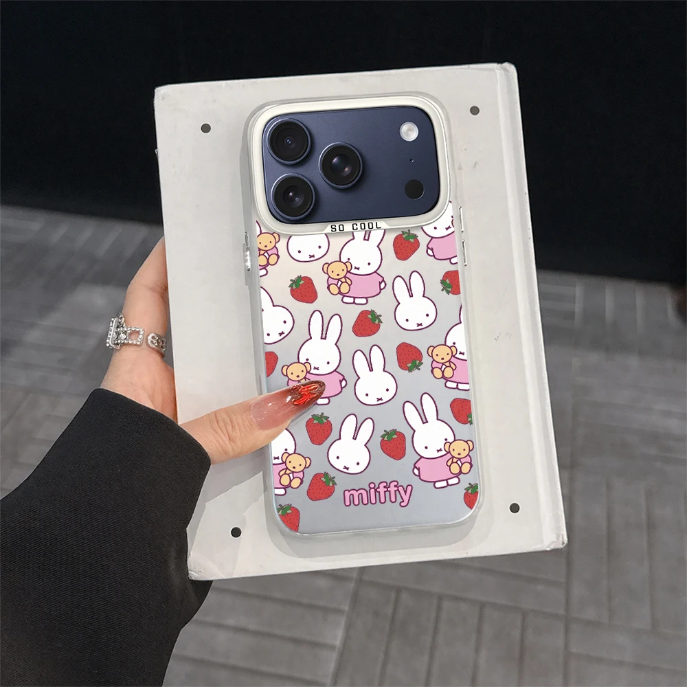 Silvery Electroplated Cartoon Miffy Phone Case Cover