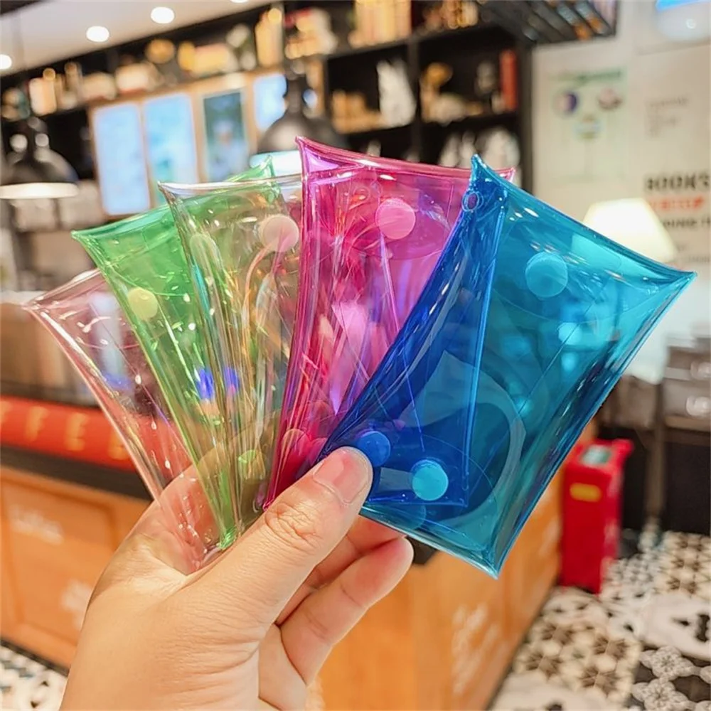Coin Purse Colorful Transparent PVC Mini Portable Cartoon Wallet Key Headphone Storage Bag Women Jewelry Organizer Pouch