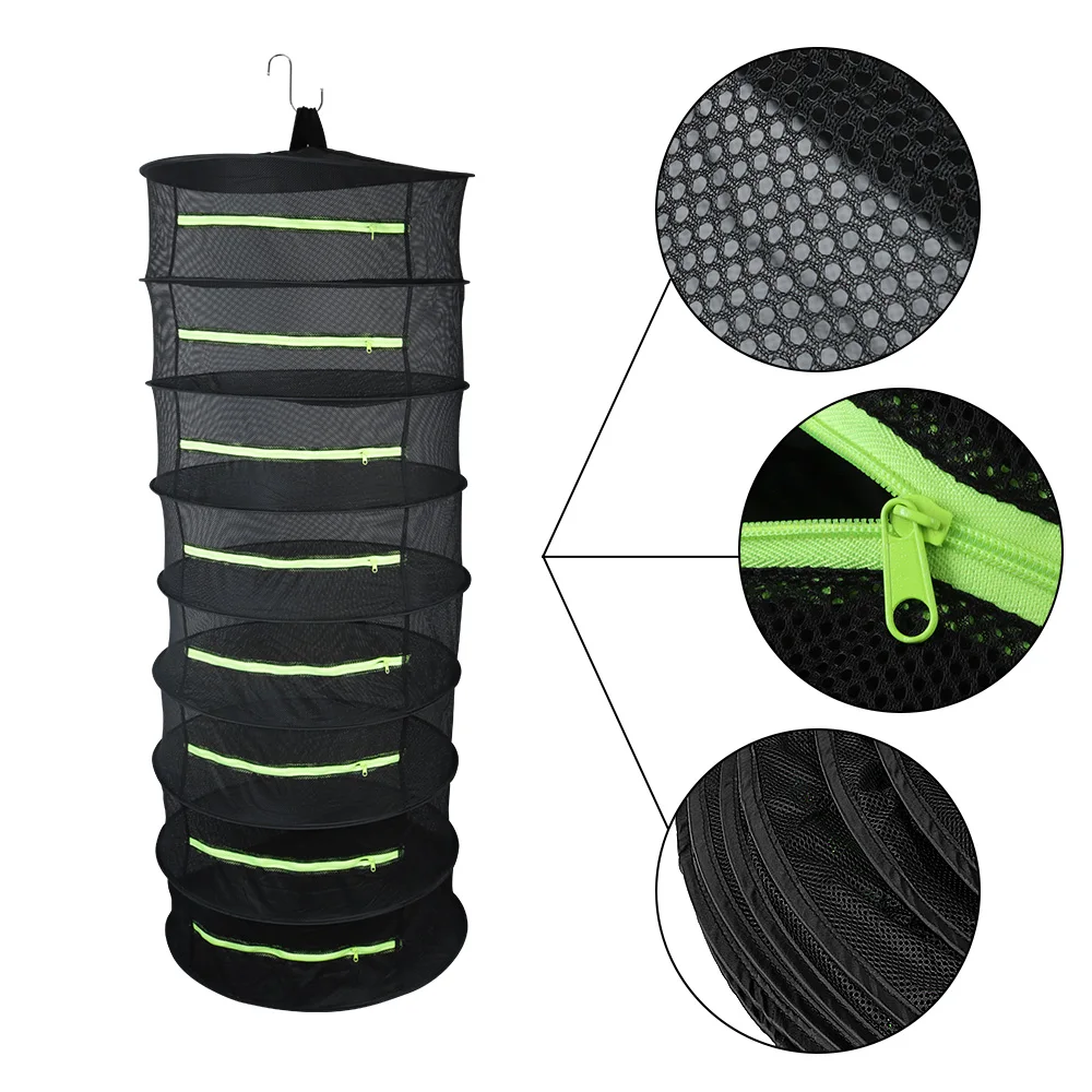 For Flowers Buds Plants 6/8 Layers Hanging Basket Herb Drying Net Dryer Mesh Bag Folding Dry Rack Layers Drying Net for Herbs 2