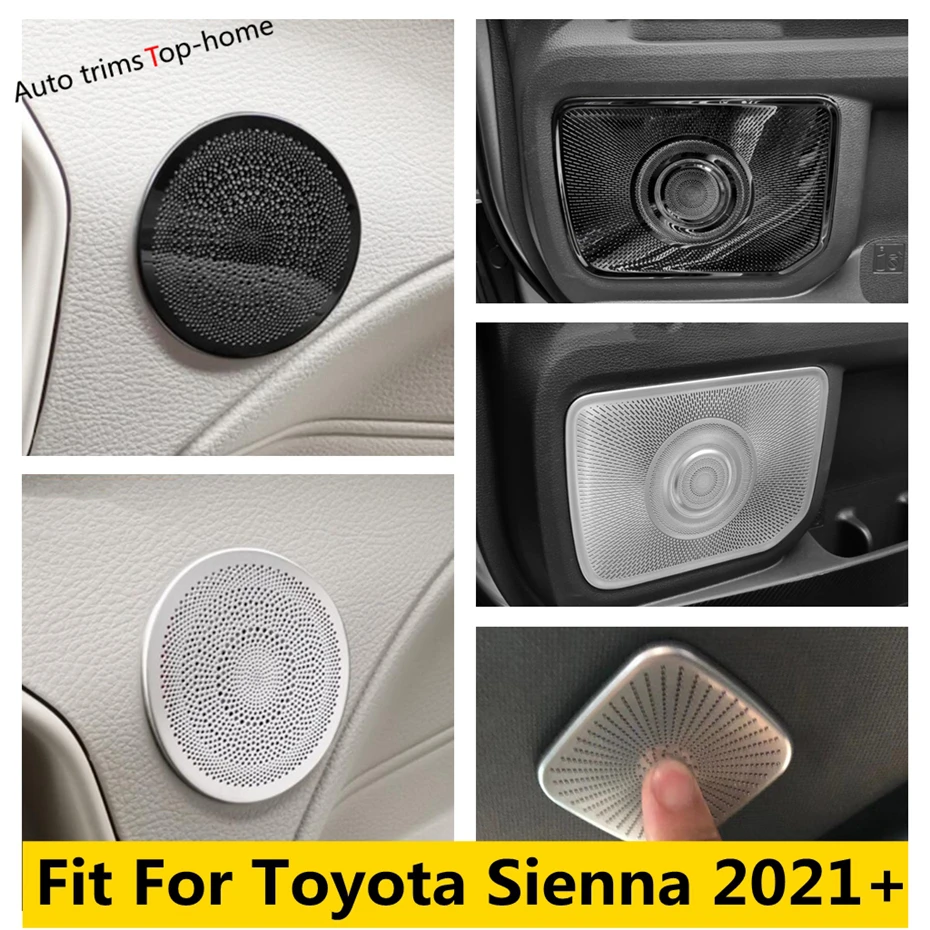 

Stainless Steel Car Dashboard Speaker Door Audio Loudspeaker Sound Horn Frame Cover Trim For Toyota Sienna 2021-2023 Accessories