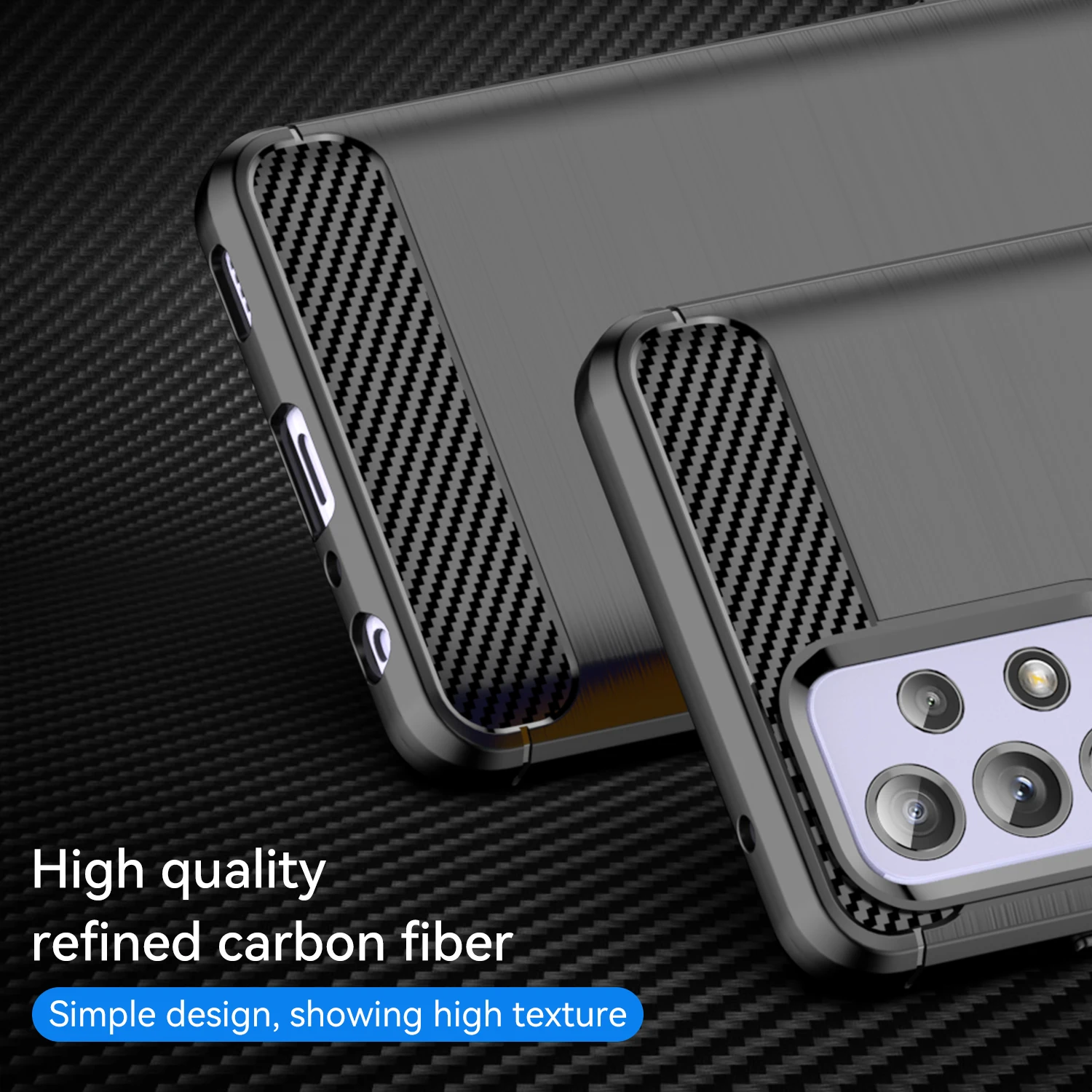 Brushed Carbon Fiber Shockproof Phone Case Cover
