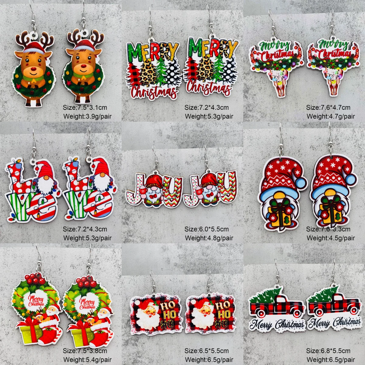 Wood Moony Christmas Love Santa Claus Gift Box Orecchini Per Le Donne Party Gift Jewelry Pendientes Muslimah 2023 H55Nails