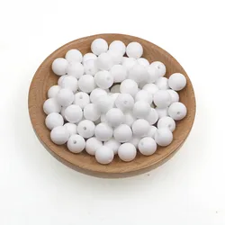 Kovict 50pcs Assorted Silicone Beads for Jewelry Crafting and DIY Accessories (White)