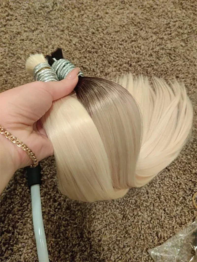 

613 Human Hair Bulk For Braiding No Weft Human Hair Extensions Vietnamese Hair 1B 613 Honey Blonde 100% Human Hair Extension 50g
