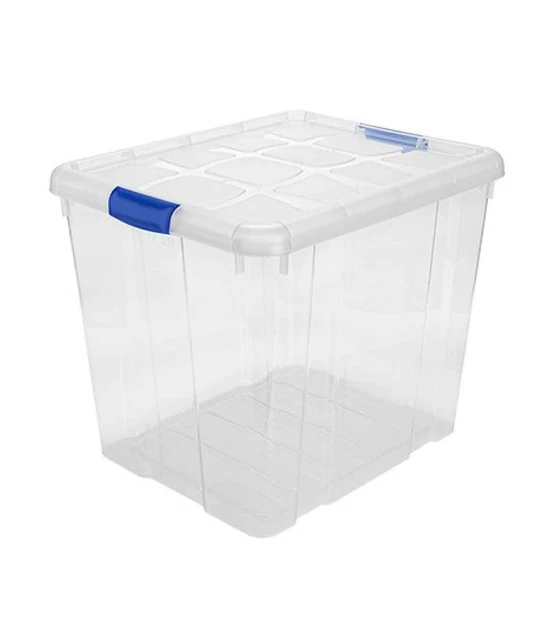 Tradineur - Caja de almacenaje de plástico transparente 2 litros