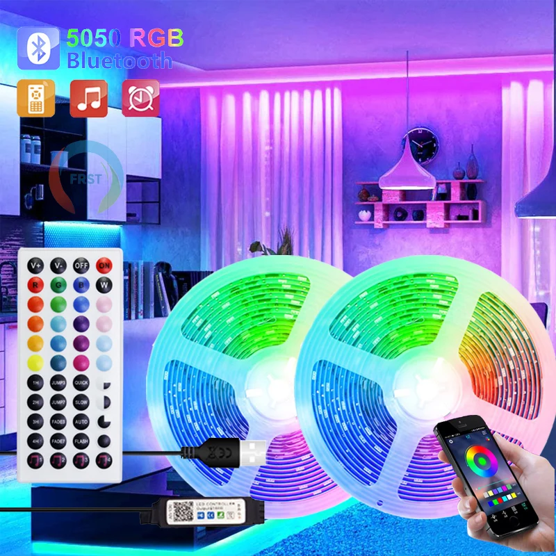 LED 10m 15m 20m 30m LED Strip Light RGB5050 LED Strip Decoration Bluetooth Color LED Tape TV Backlight Luces Led Para Habitacion