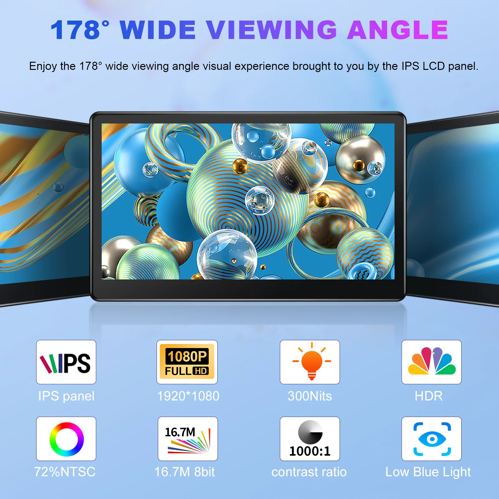 15.6인치 터치스크린 디스플레이 1920x1080P HDMI VGA DVI 멀티포트 다중 장치에 적합 IPS 패널 휴대용 확장 디스플레이