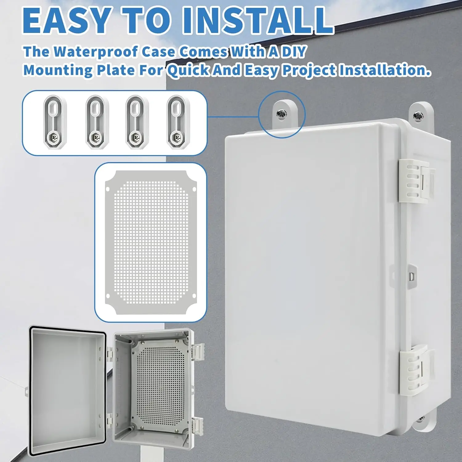 Weatherproof ABS Plastic Junction Box Enclosure with Hinge Buckle
