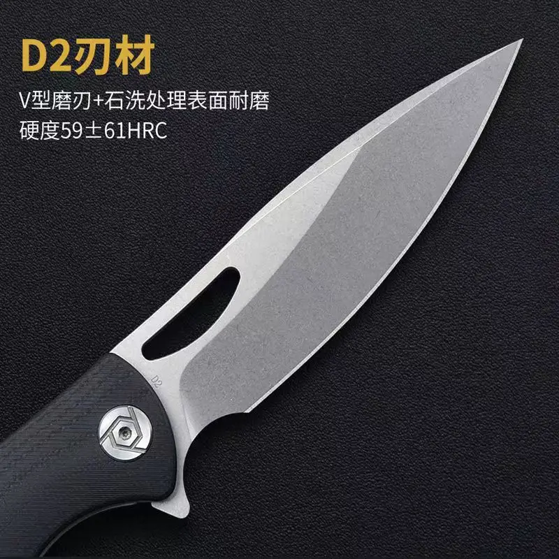 CH CH3524 EDC Pocket Folding Knife G10 Handle 59HRC D2 Blade Ball Bearing Flipper Outdoor Camping Survival Kitchen Hunting Knife 3