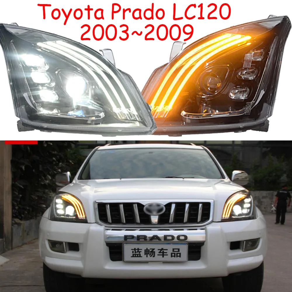 

1 комплект автомобильных фар для prado, светильник фары для круизера, автомобильные аксессуары 2003 ~ 2009y светодиодный ные фары DRL Для Prado, противотуманные фары