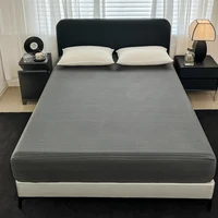 Drap-housse avec bande élastique, housse de matelas souple de couleur unie pour lit simple, Double, King, Queen, 90/120/140/150/160/180x200cm 3