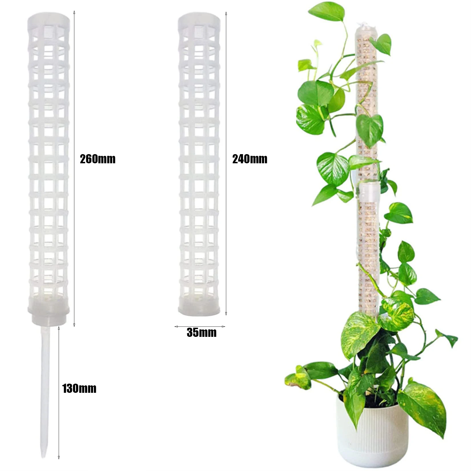 Plastic Plant Climbing Column Plant Pole Sphagnum Support Trelli Frame Water Moss Column Pole Potted Flower Vines Climbing plant climbing support