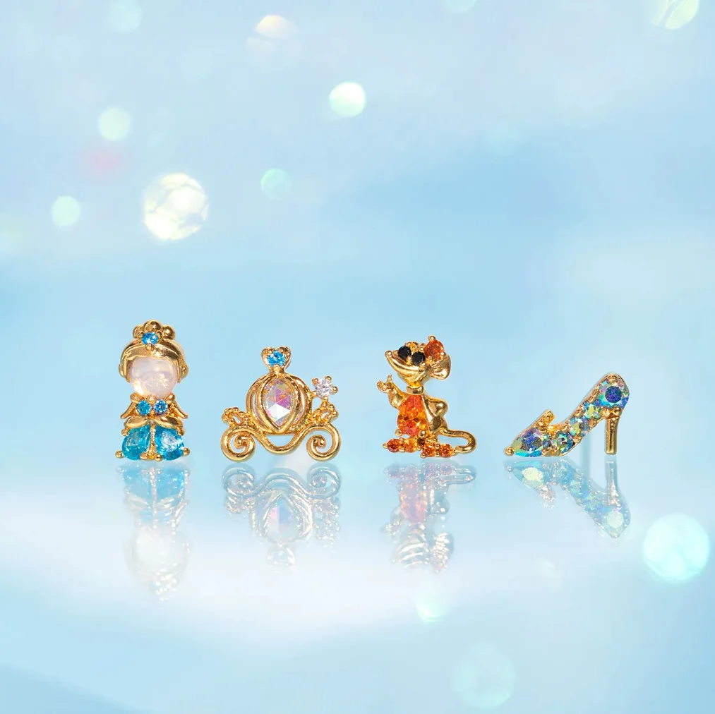 

4PCS/Set 925 Silver Needles Ins Colorful Zircon Stud Earrings For Women Jewelry Exquisite Cute Earring Party Gift Wholesale