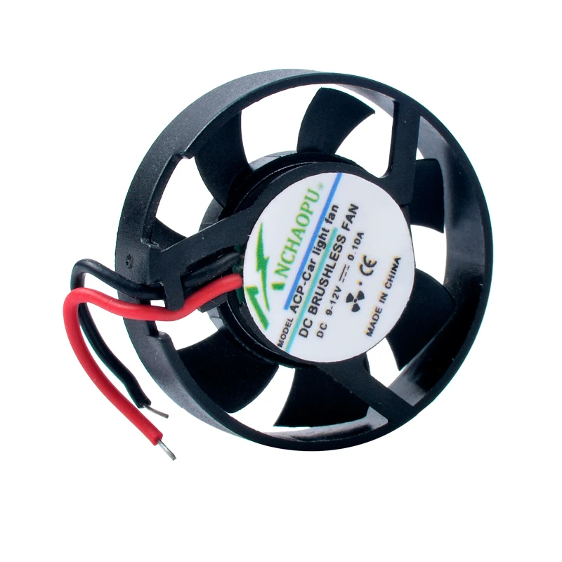 Ultra-Thin Mini ventilador para luzes de carro LED, ventilador circular, 9V, 12V, diâmetro 3cm, 30mm, 30x30x7mm