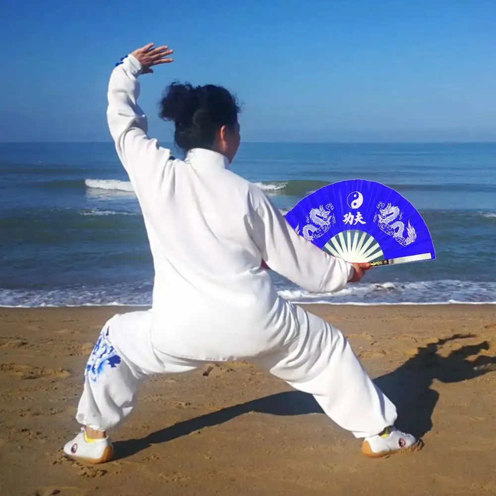 Unique Dance Fan Lightweight Martial Art Fan Chinese Style Perfect Gift Rust-proof Stainless Steel Rib Folding