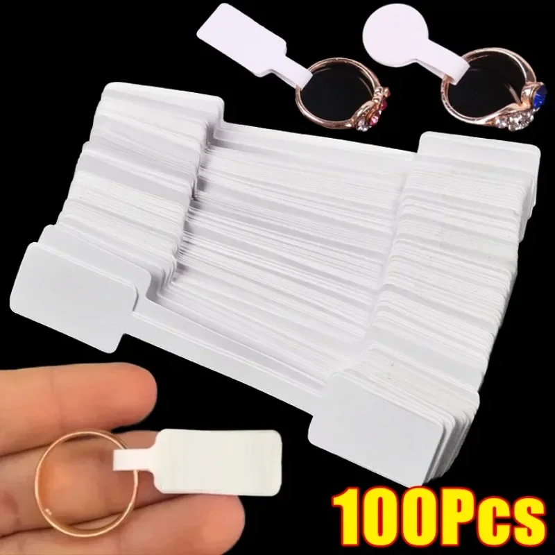 

100Pcs Jewelry Price Tags Labels Self-Stickers Rings Jewelry Display Card Earrings Necklace Price Card Hang Tags DIY Blank Cards
