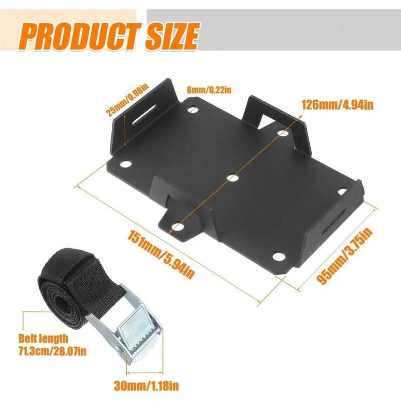 1 Confezione di Supporti per Batterie Piccole, Adatti per Batterie 12V-6V/6AH 7AH 8AH 9AH 12AH 15AH, con Cinghia di Fissaggio Regolabile - immagine 5