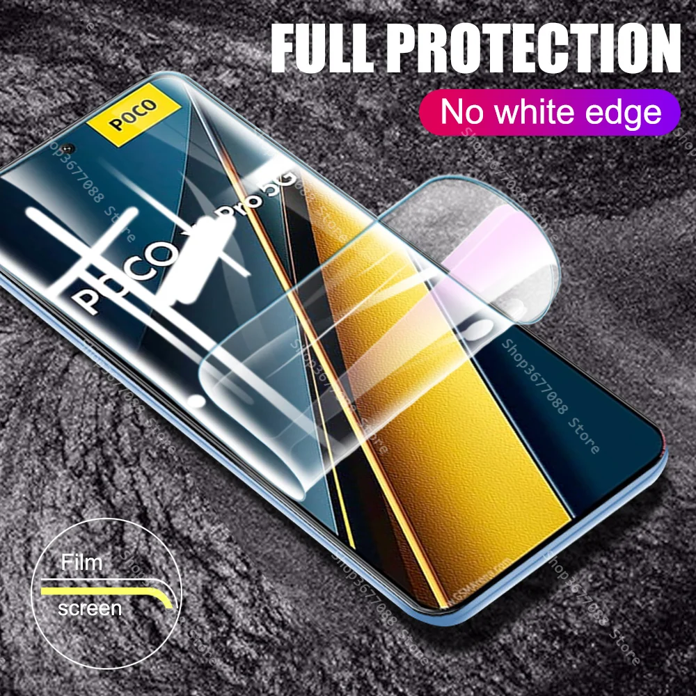 Pellicola In Vetro Ceramico Flessibile Idrogel Per Xiaomi Poco X6 Pro – Bordo Nero, Antiurto E Trasparente