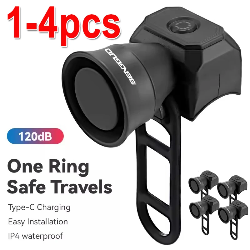 USB Rechargeable Bicycle Motorcycle Electric Bell Horn Mountain Road Cycling Anti-theft Alarm Horn Bike Accessories Loud Bell bicycle bell mountain bike bell bicycle horn bicycle alarm bicycle accessories motorcycle horn