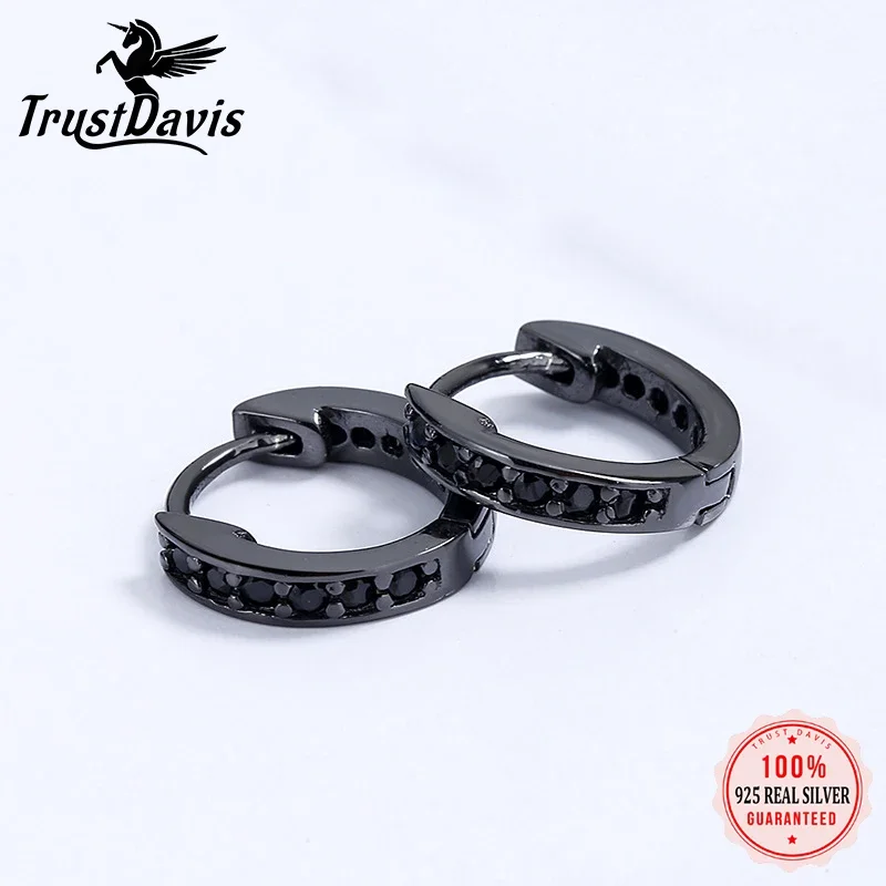 

Серьги-кольца женские из серебра 925 пробы, с фианитами, минималистские, DA2485