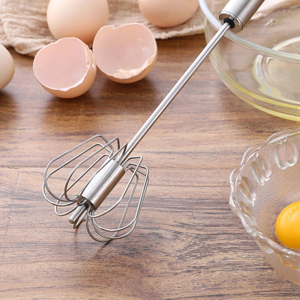 Semi-automatic Egg Beater 304 Stainless Household Rotating Egg Beater Self  Turning Cream Utensil Whisk Manual Mixer Kitchen Tool - AliExpress