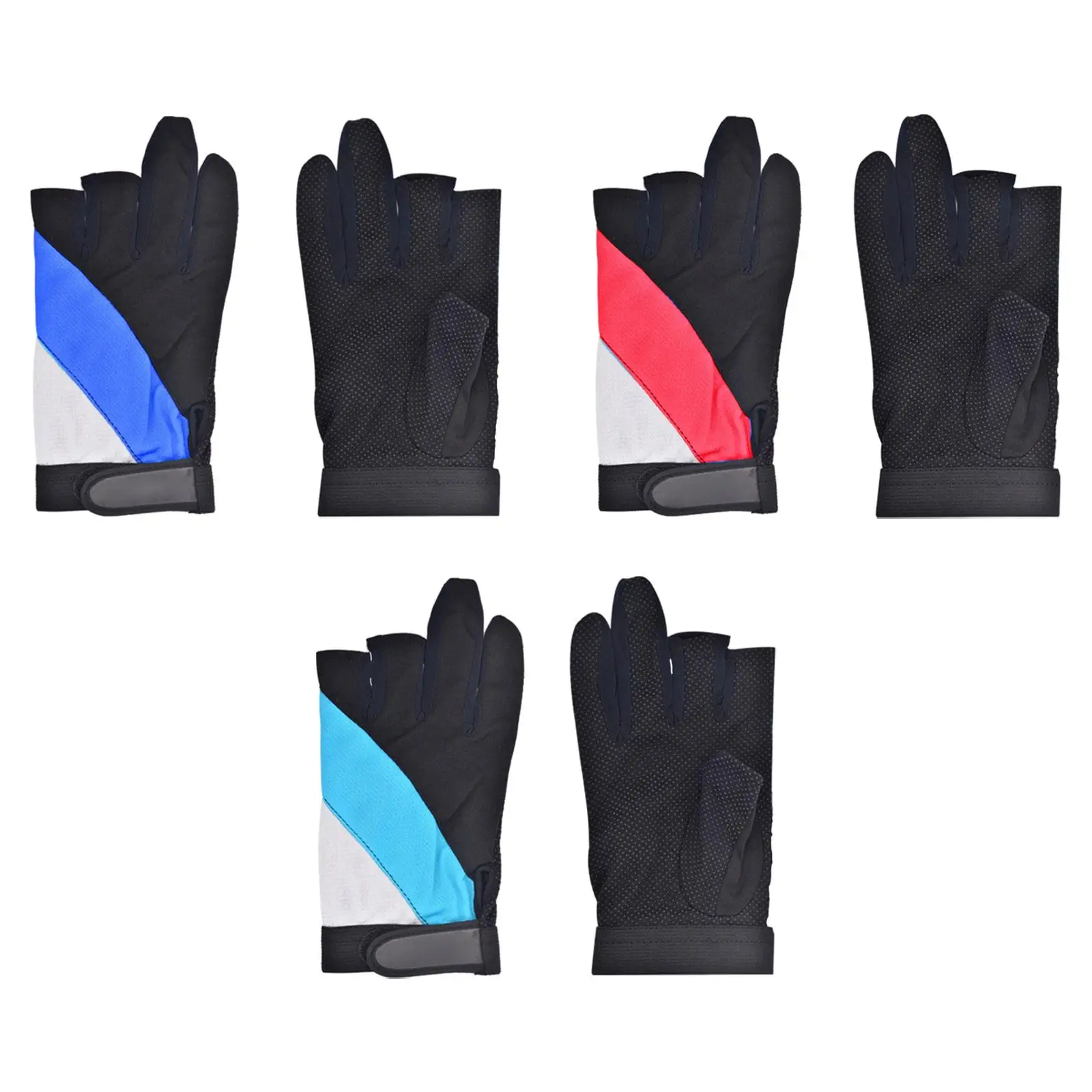 3 Cut Fingers Gloves Mittens Women Men Breathable Non Slip Cycling Gloves Finger Protector Gloves for Camping Outdoor Picnic