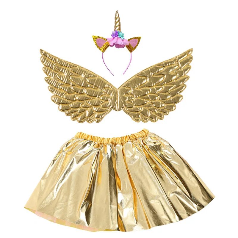 

Girls' Rainbow Tutu Skirt with Headdress, Bronzing and Lining, Mesh Pettiskirt, Party Holiday, New