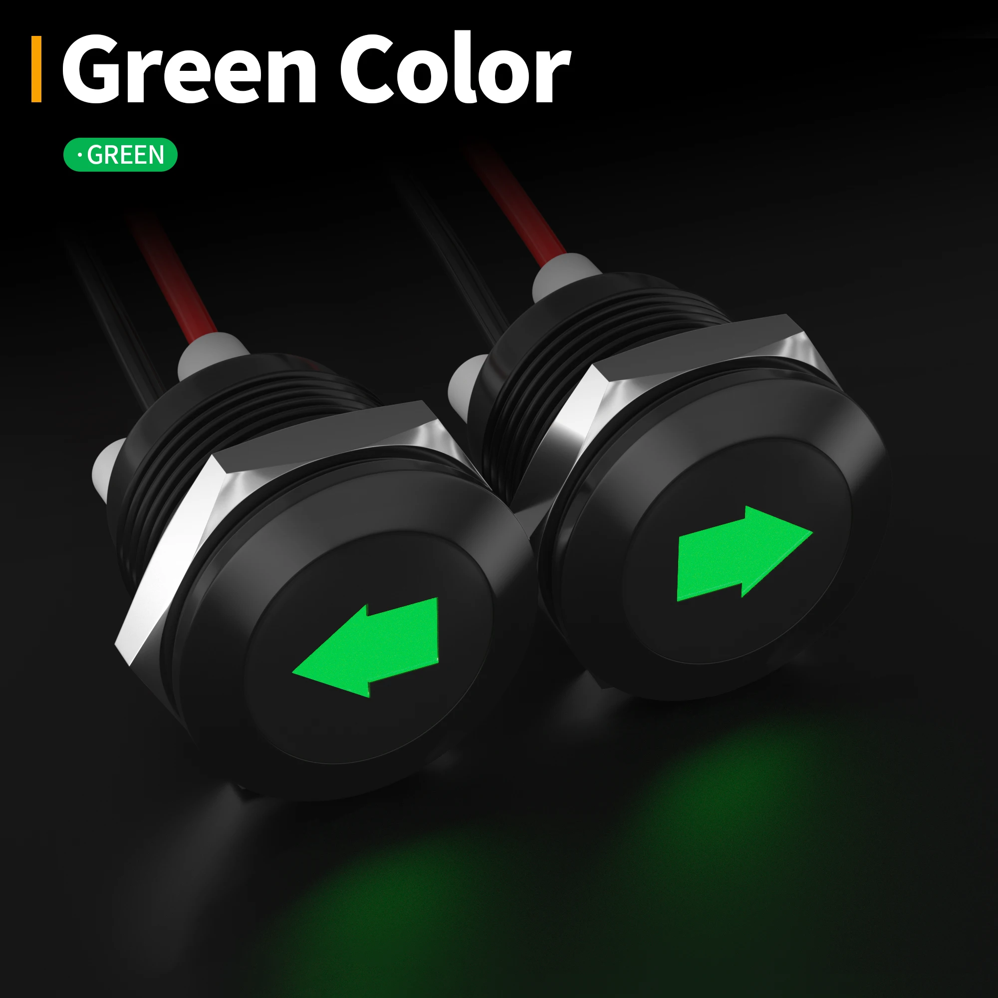 รูปสินค้า ไฟสัญญาณเลี้ยว LED สีเขียว 12V โลหะ คุณภาพสูง