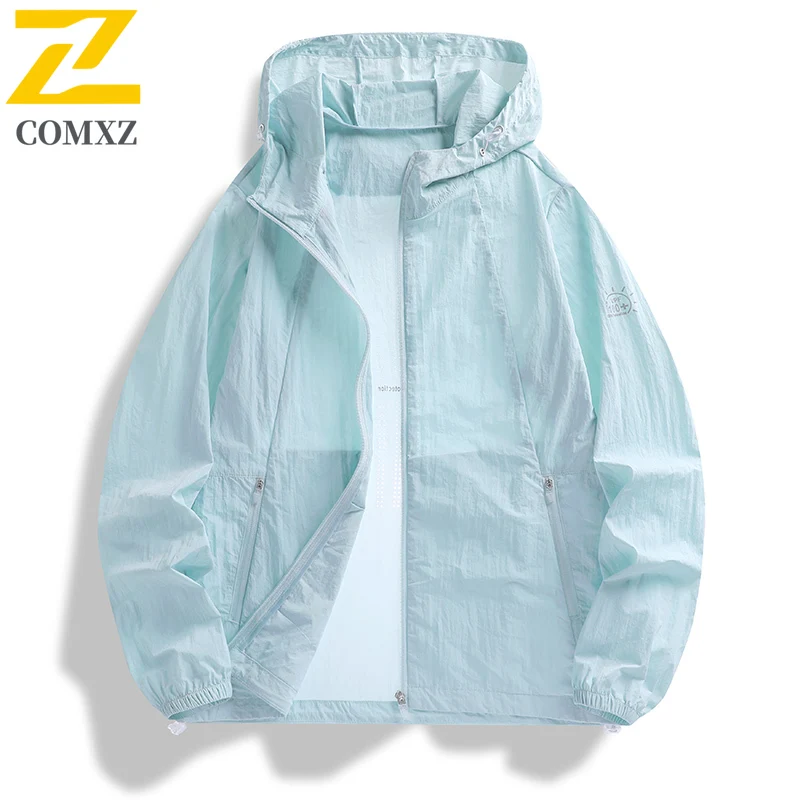 Summer Ice Silk UV Protection Jacket - UPF50+ Pure Color Hooded Skin Coat for Men W omen Outdoor Sports Sunscreen clothing 2025