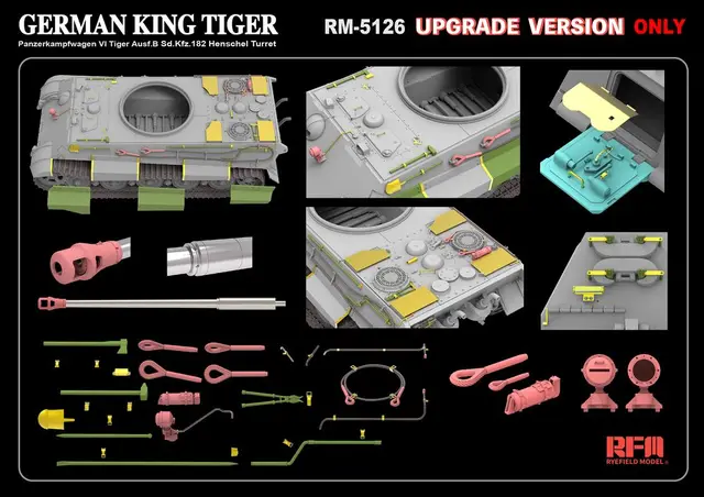 RYEFIELD MODEL RFM RM-5126 1/35 German King Tiger Henschel Turret (Upgrade  Version)- Scale Model Kit - AliExpress 26