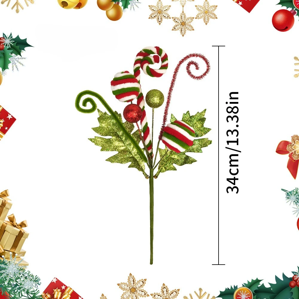 12/1PCS DIY Xmas Tree Artificial Bouquet Christmas Hanging Decoration Simulation Flower 2026 New Year Party Decor 2025 Navidad