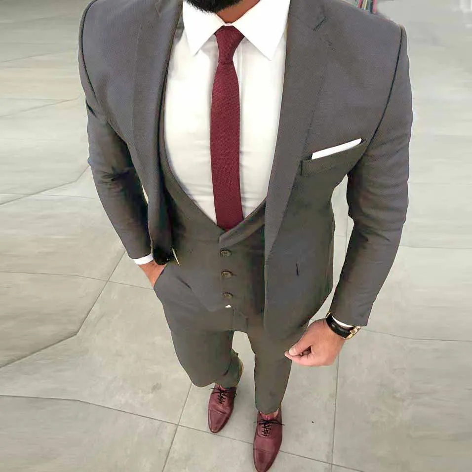 Blue Men Suit Slim Fit Wedding Suits For Men Groom Best Man Party Prom Blazer Casual Street Smart Business Tuxedo Terno 3 PCS