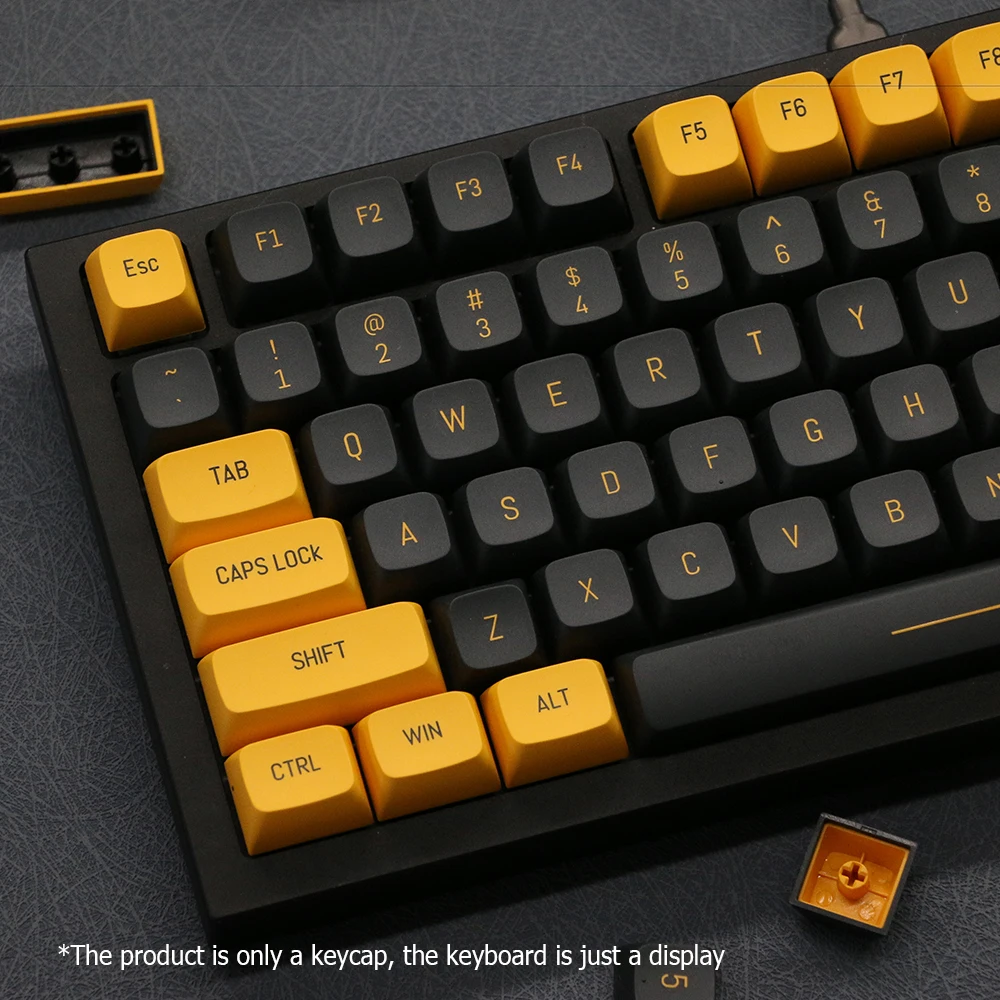 Semelhante a Cereja Pbt Double Shot Keycaps Teclado mx Switch Mecânico Injeção de Cor Duplo Preto Amarelo Keycap 149 Chaves