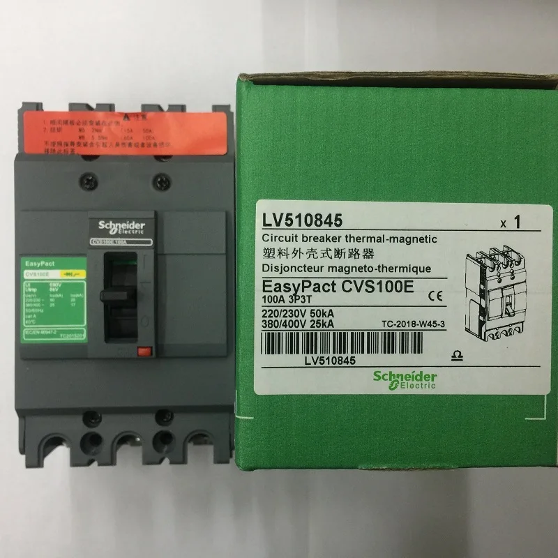 

Schneider electric CVS Molded-Case Circuit Breakers Switch MCCB CVS100E 3P/3d 4P/3d TMD15A-100A 25KA at 380/415V