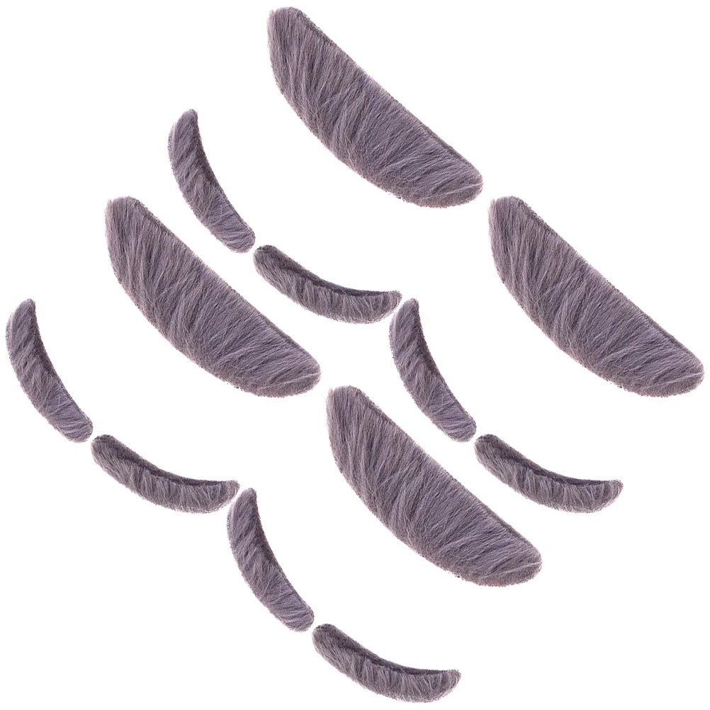 Safigle Halloween Costumes Old Man Moustache Eyebrows Kits Fake Gray Stick-On Mustache Eyebrows Artificial Fake Mustache Old Man