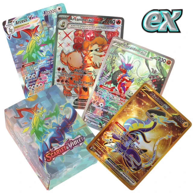 NEW Pokemon Cards English Version Holographic Miraidon EX Arceus Vstar  Charizard Vmax Pokemon Shiny Cards set - AliExpress