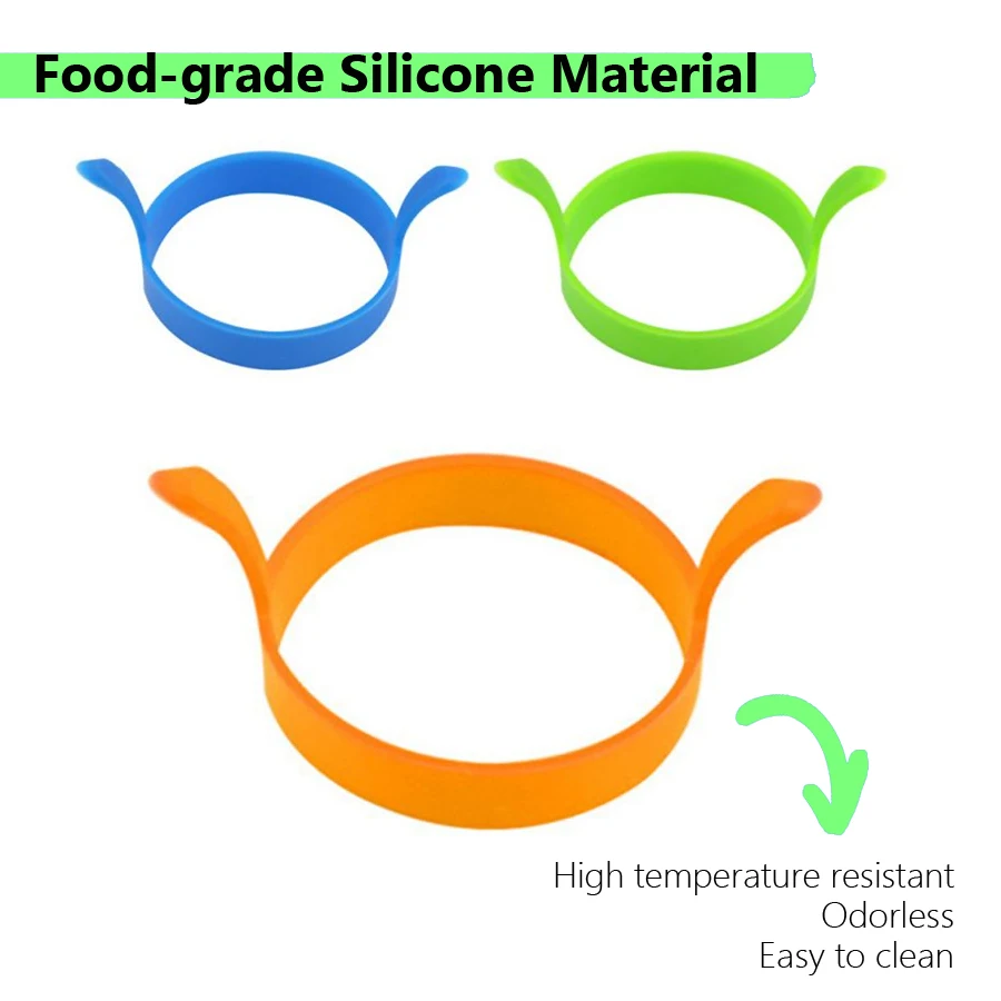 Breakfast Omelette Ring Fried Egg Mold 3Pcs Food Grade Silicone Egg Ring Pancake Cooking DIY Tool Frying Moulds Kitchen Tool egg mold egg ring