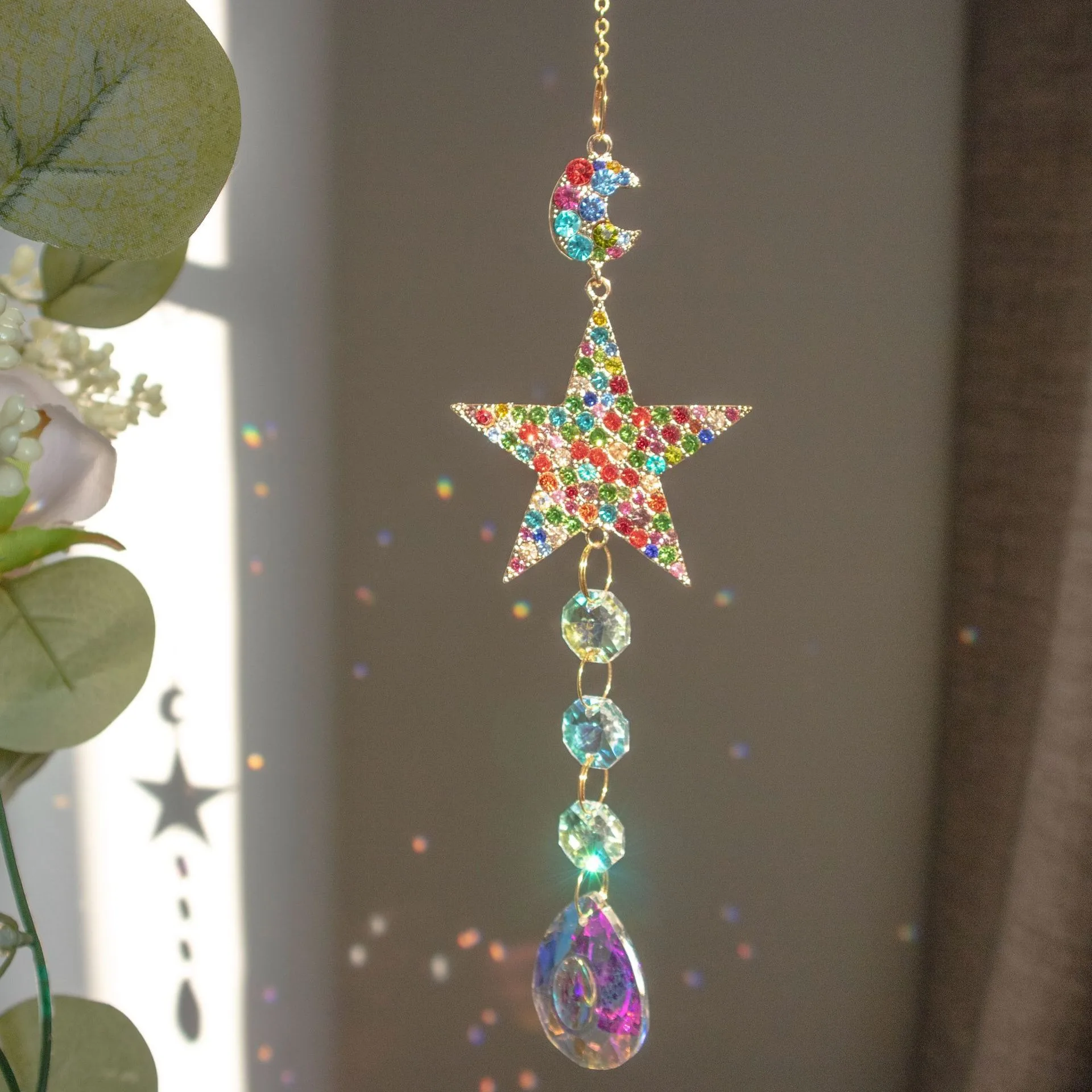 Crystal Suncatcher Hanging Glass Prisms For Window Garden Decoration