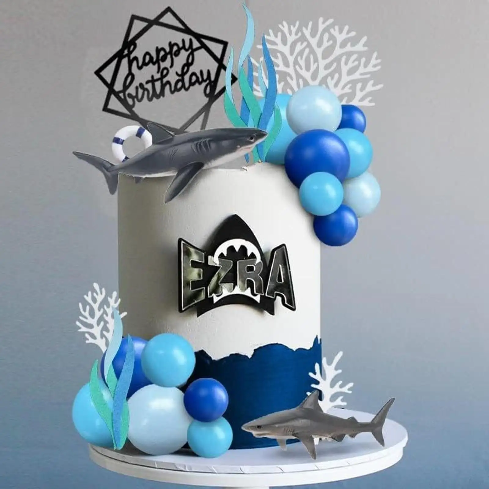 22 Pieces Shark Cake Toppers for Baby Shower Anniversary Valentines Day
