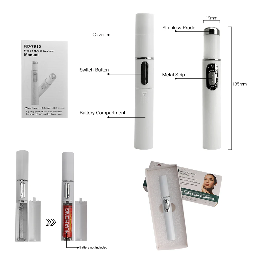 جهاز وجه بالضوء الأزرق، قلم ليزر لإزالة التجاعيد و...