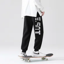 

Men's Fashion Letter Print Sweatpants Spring/Autumn Loose Oversized Small Foot Sports Trousers Mens Joggers Pants Streetwear Men