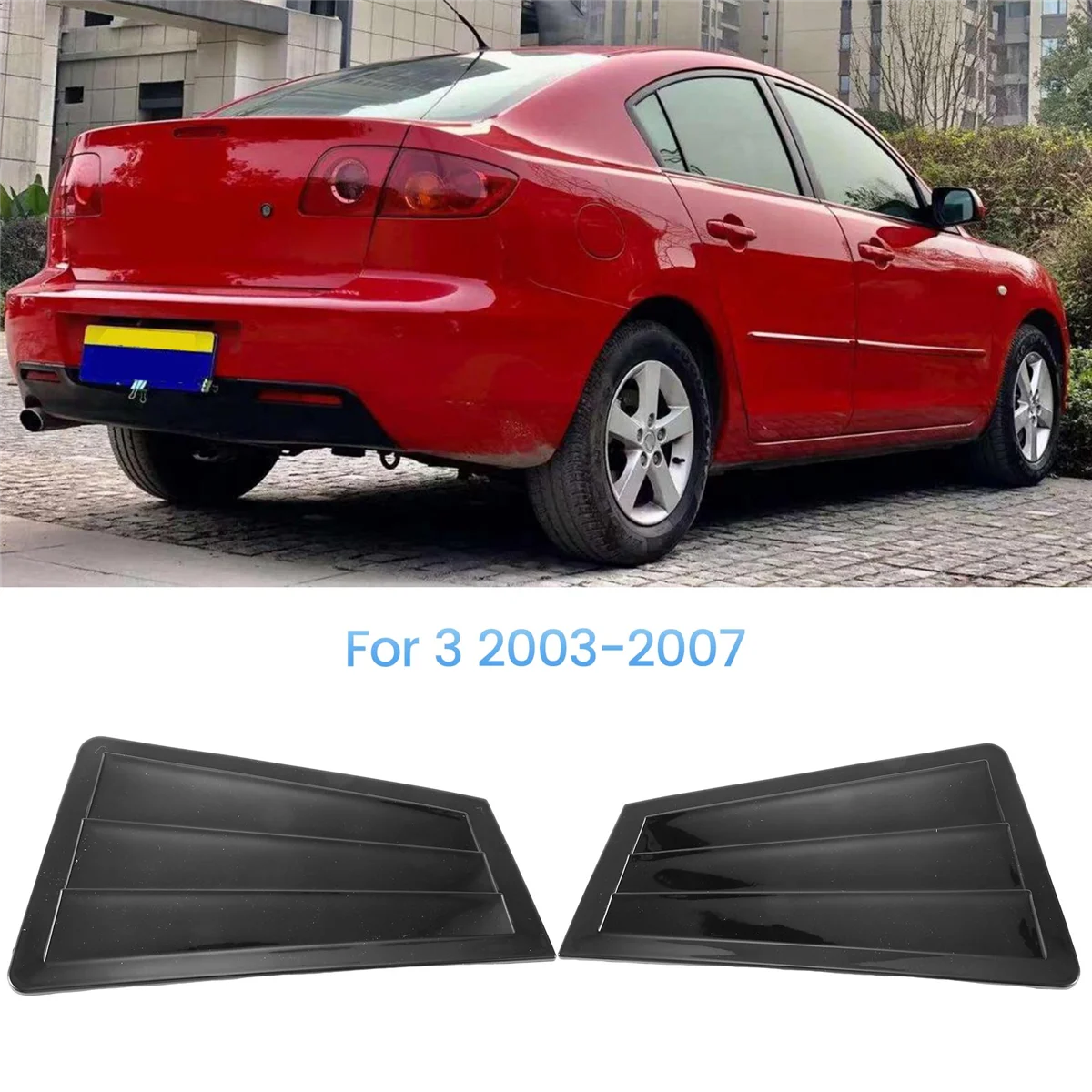 

1 пара обшивки затвора заднего стекла автомобиля для Mazda 3 2003-2007, боковые жалюзи, вентиляционная решетка, ковш, спойлер, дефлектор B
