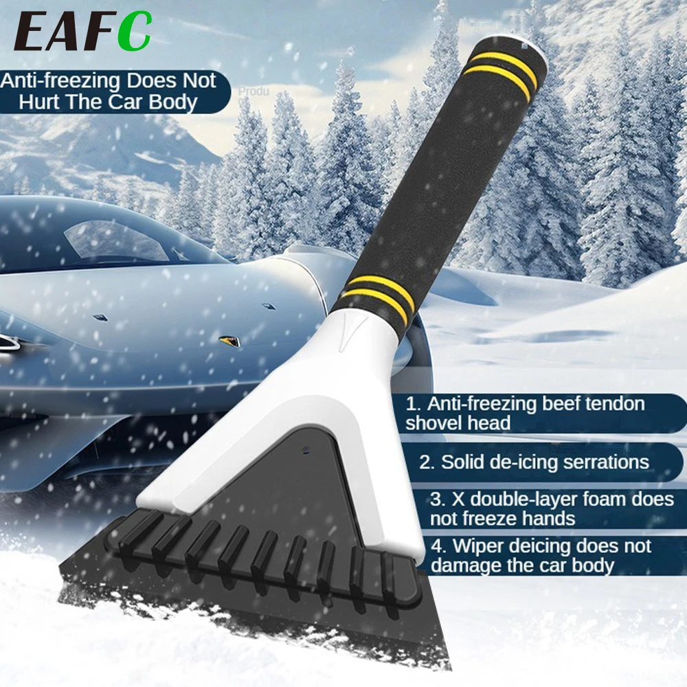 EAFC 1PCS Car Snow Shovel Brush Non Slip Sturdy Ice Scraper Durable Portable Window Removal Ice Cleaning Tool for AUTO SUV