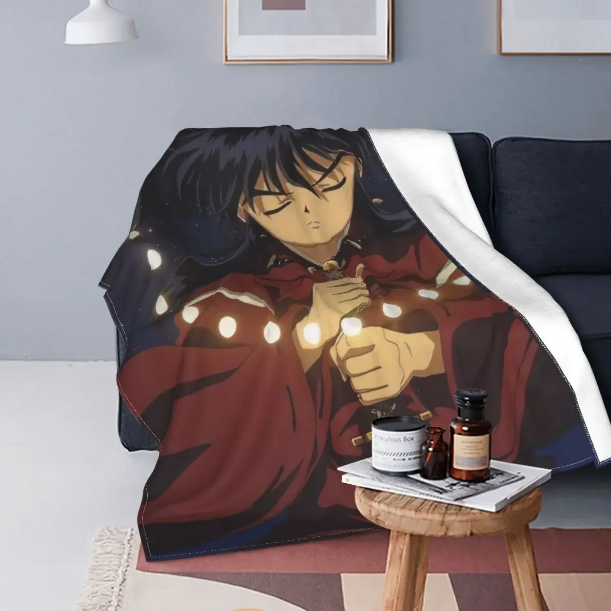 

Inuyasha Anime Blanket Mystery Vintage Wool Novelty Soft Throw Blanket for Home Restaurant Textile Decor