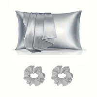 4-Piece Hair Care Set: 2 Silky Pillowcases & 2 Polyester Hair Scrunchies 1