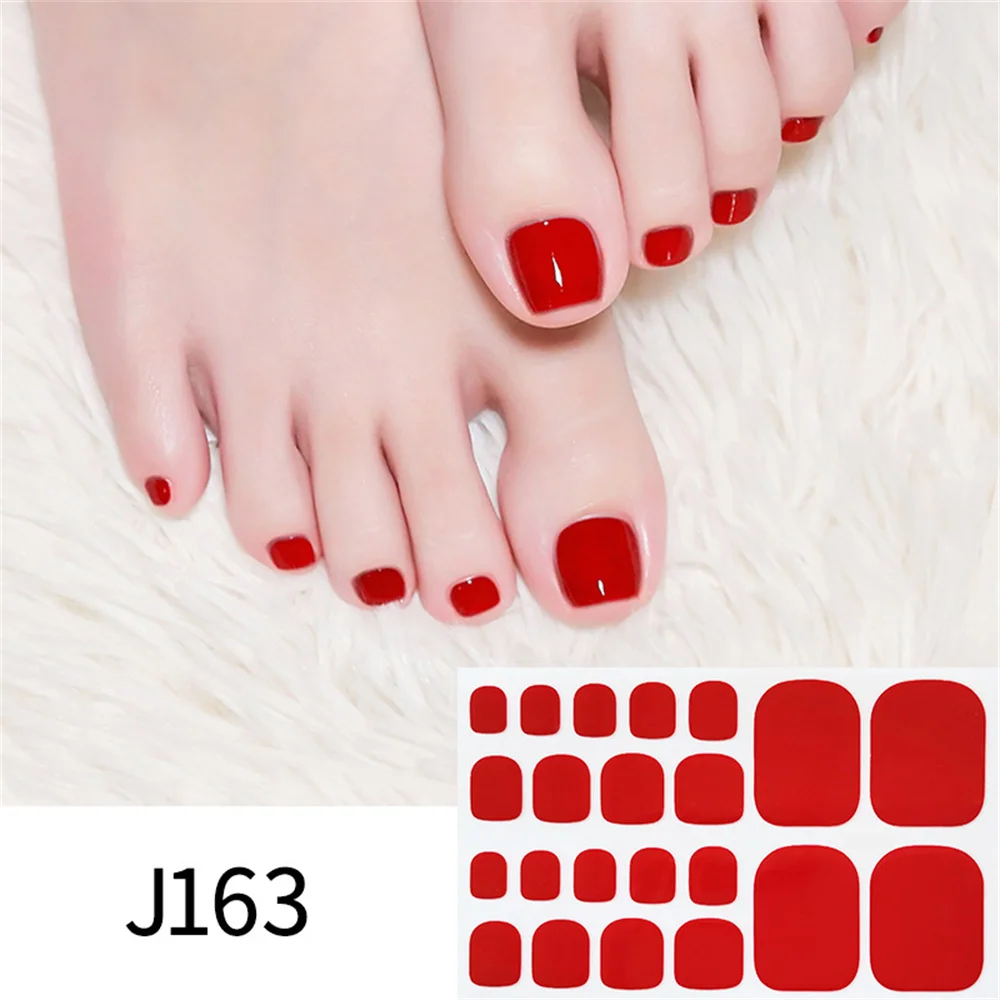 Nail Stickers Nail Decals Toe Gel Nail Sticker Hardens With UV Lamp Curing Gel Stickers Waterproof Korean Full Cover Polish Wraps Foot Strips