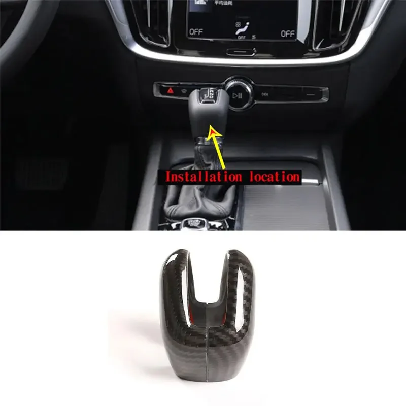 

For Volvo XC60 XC90 S60 V60 S90 V90 2013-2021 ABS Carbon Fiber Car Gear Shift Knob Cover Trim Sticker Car Accessories
