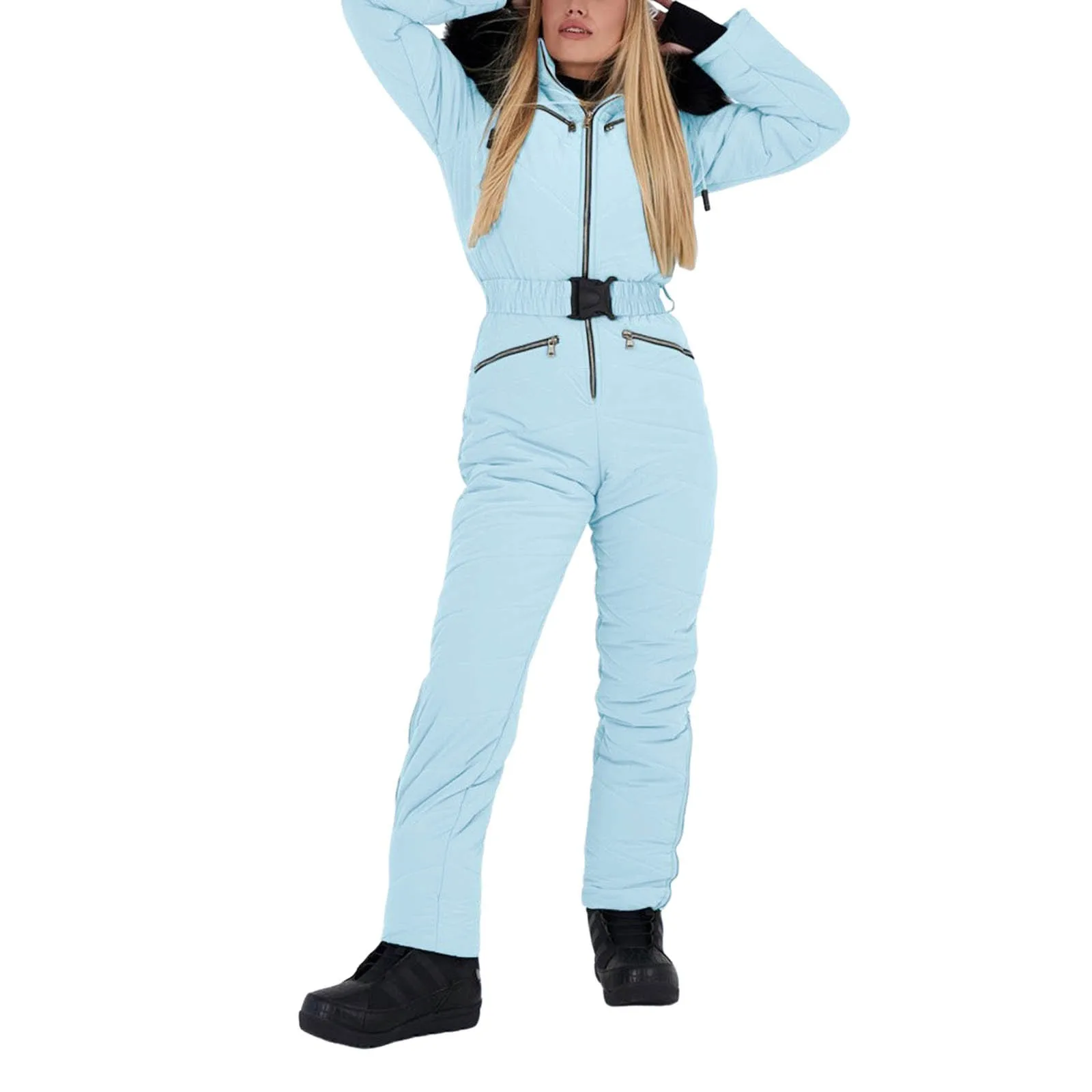 

Women Winter Ski Jumpsuit Outdoor Sports Snowsuit Collar Coat Jumpsuit Windproof Outfits Snowboard Overalls Thicken Snow Clothes