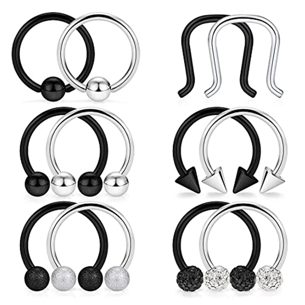 

Кольцо для перегородки носа из нержавеющей стали, бесшовное Ювелирное Украшение для пирсинга с раскрывающейся перегородкой, фрижевой хрящевой ткани, дневного Козелка, кликера