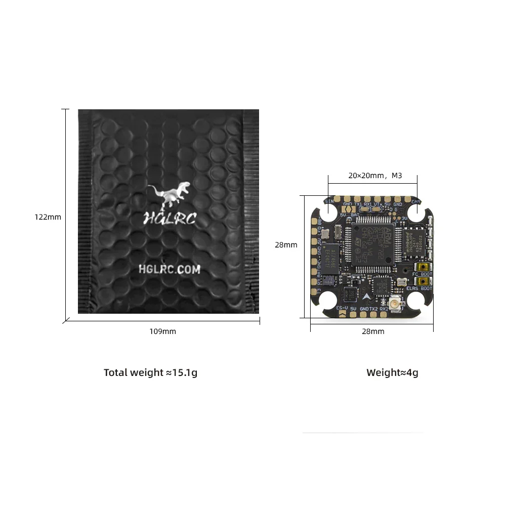 HGLRC SPECTER F722 Lite ICM42688 Интегрированный гироскопический приемник ELRS 2.4G Контроллер полета